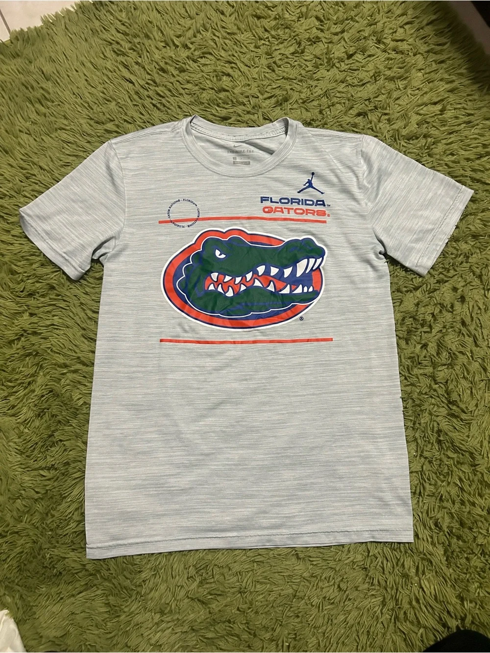 Jordan Florida Gators Light Gray Heather Tee with Green & Orange Logo